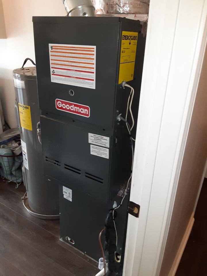A furnace that has been installed.