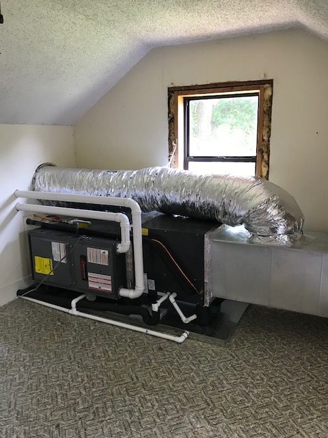 A furnace installed inside a home.